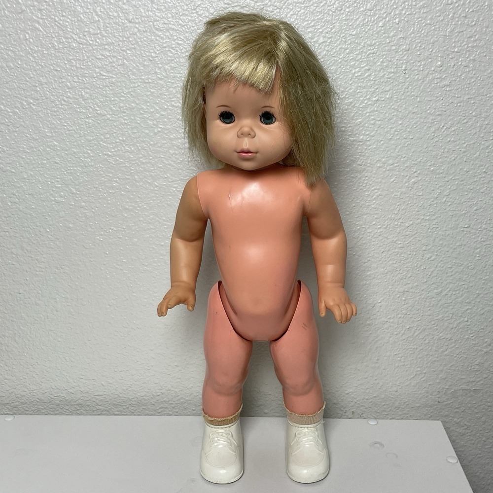 Vintage 1964 Mattel Baby First Step 18"‎ Walking Doll Original Tested WORKS READ